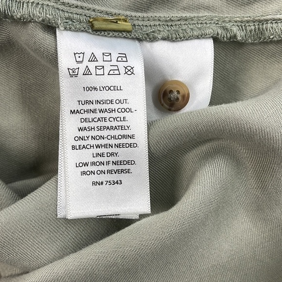 C&C California Sage Green 100% Roll Tab Sleeve Shirt Dress With Pockets Small - Picture 9 of 9